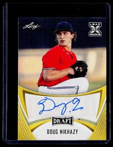 2021 Leaf Draft #BA-DN1 Doug Nikhazy Autographs Gold - Picture 1 of 2