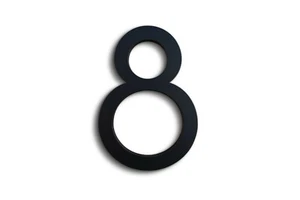 Modern House Number Black Color Aluminum Modern Font Number EIGHT "8" - Picture 1 of 12
