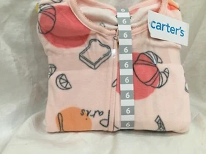 New Carter's Kid Girls 1-Piece Paris Fleece Footie Pajamas Pink size 6 - Picture 1 of 2