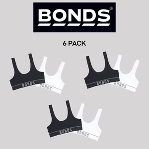 Bonds Girls Original Rib Tank Crop Super Comfort and Soft Support 6 Pack UWLK2A - Picture 1 of 3
