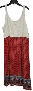 studio west Kleid Maxi 3X 26-28 Plus Rot Häkeltop Ärmellos. gefüttert. Stretch - Bild 1 von 7