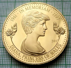 Tanzania 2017 100 Shillings, In Memoriam of Princess Diana Gold Plated - Picture 1 of 6