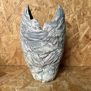 Vintage Handmade Studio Pottery Vase - Blue Grey Textured - 21cm - Picture 1 of 7