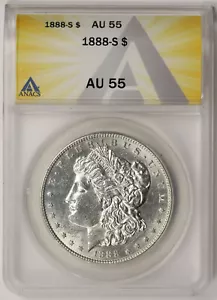 1888-S Morgan Dollar $1 AU 55 ANACS - Picture 1 of 4