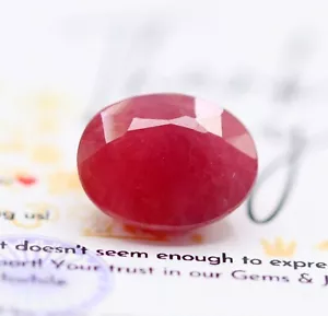 IGI CERTIFIED 16.62 Cts Natural Ruby 16 x 12 mm Oval Cut Pinkish Red Gemstone - Picture 1 of 15