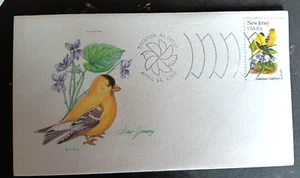 NEW JERSEY BIRD & FLOWER 1982 GOLDFINCH & VIOLET TUDOR HOUSE CACHET FDC UNADDR - Picture 1 of 1