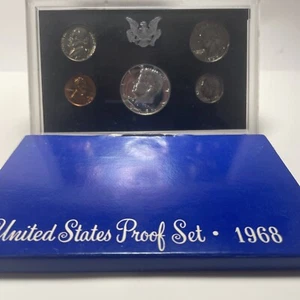 1968 United States Proof Set 40% Silver Half Dollar Original Packaging - Picture 1 of 5