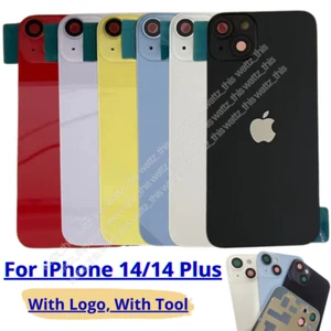 New Back Glass Battery Cover Replacement With Camera Lens for iPhone 14/14 Plus - Picture 1 of 16