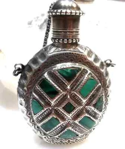 ANTIGUA BOTELLA DE TABACO DE PERFUME CHATELAINE DE PLATA ESTERLINA - Imagen 1 de 7