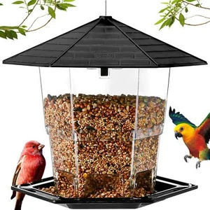 Outdoor Metal Bird Feeders Patio Hanging Wild Bird Feeder for Garden Yard - Picture 1 of 9