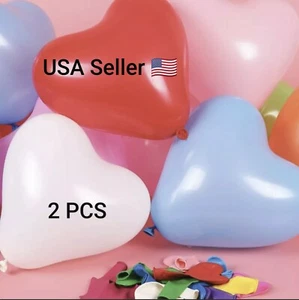 2Pcs 10inch 1.5g Pearl Latex Heart Balloons Happy Birthday Party Wedding New - Picture 1 of 17