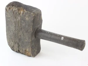 Vintage Wood Mallet Woodworking Hammer Primitive Carpenter Tool - Picture 1 of 7