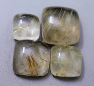 Natural Golden Rutile Quartz Cabochon Handmade Smooth Polished Gemstone R4849 AU - Imagen 1 de 4