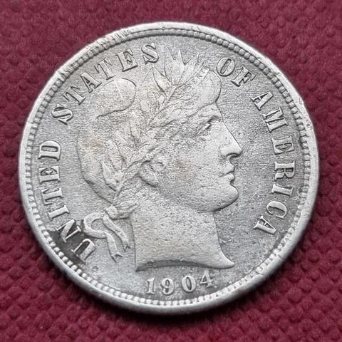 1904 S Barber Dime 10c Better Grade XF + Details #50974 Cover