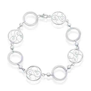 Sterling Silber 925 filigran Kreis Gliederarmband 8" - Bild 1 von 2