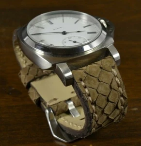 CORREA RELOJ 26 24 22 MM GENUINA PIEL PITON BEIS ANOBUCADA APTA PANERAI MA STRAP - Imagen 1 de 12