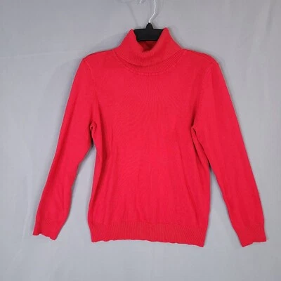 Pulôver feminino Calvin Klein suéter de malha gola simulada manga longa vermelho tamanho M - Imagem 1 de 4
