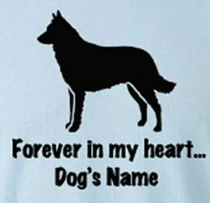 Belgian Sheepdog Dog Forever in my heart with name Pillow choices size color - Bild 1 von 8
