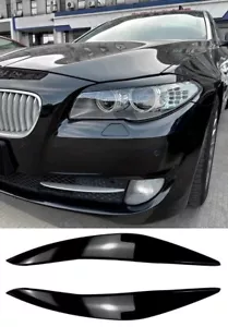 BMW 5er F10 F11 2011-2014 Augenbrauen Scheinwerfer Eyelid Cover Glanz Schwarz - Bild 1 von 7