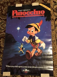 Walt Disney's Pinocchio Promo Poster Video Release 1980s Vintage 26x40 inch - Bild 1 von 12