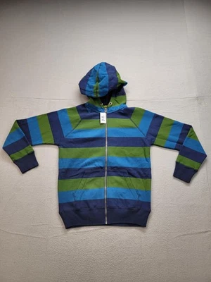 P.S. 来自 Aeropostale 连帽运动衫男孩大号 12 蓝色条纹全拉链 — 第 1/4 张图片