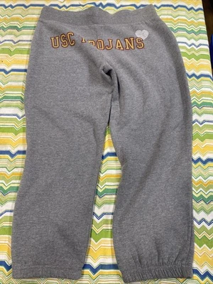 Pantalones deportivos USC TROJANS Victoria's Secret rosa para mujer GRANDES lazo cintura frontal gris Foto 1 de 4