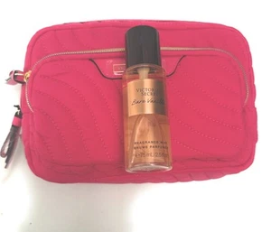 VICTORIA'S SECRET HOT PINK BEAUTY BAG MAKEUP CASE AND mist travel Gift sets - Picture 1 of 1