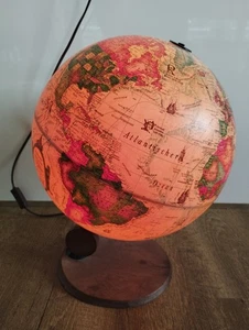 Vintage Scan - Globe A/S 1980 Denmark Edition Holzfuß Globus Leuchtet DDR Retro - Bild 1 von 8