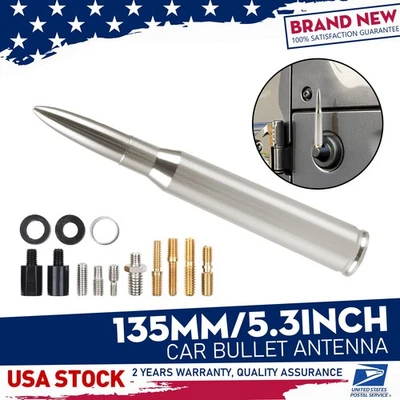 5.3inch Nickel Gun BULLET Antenna Radio FM Antena For Audi TT Quattro 2008-2011 Foto 1 de 4
