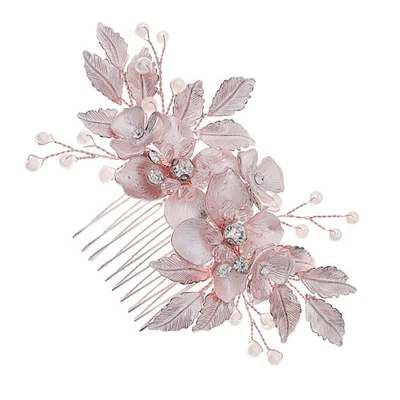 Mariée cheveux peigne fleur strass perle cheveux peigne peigne de mariage coiffe - Photo 1/4