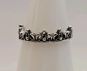 Anillo Disfraz Coronas Tono Plata Talla 4.5 - Imagen 1 de 5