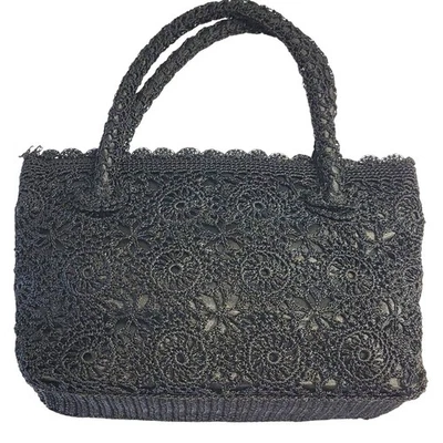 钩针钱包袋 Y2K 90 年代复古花卉覆盖晚装小号新年装饰 — 第 1/4 张图片