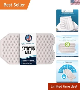 Rubber Bath Mat for Delicate Surfaces - Textured, White - Picture 1 of 8