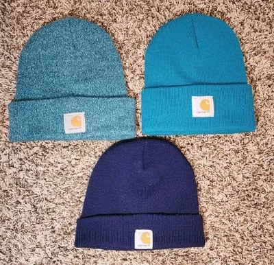 Lote de bonés de inverno Carhartt Beanie pacote com (3) azul várias cores - Imagem 1 de 4