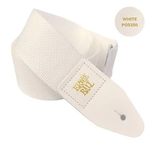 Ernie Ball White Guitar Strap / Bass Strap with Leather White Ends 5350 - Picture 1 of 5