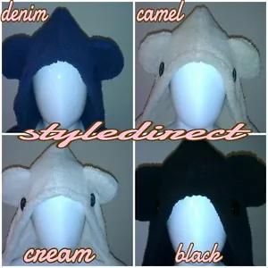 LADIES HOOD SNOOD GIRL HAT WOMENS SCARF & POCKET GLOVES ANIMAL FLEECE HANDWARMER - Picture 1 of 9