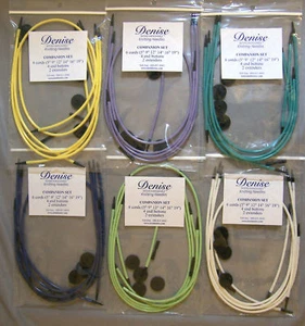Denise Knitting Needle Cable Companion Set 7 Colors Lavender White Green Multi - Picture 1 of 8