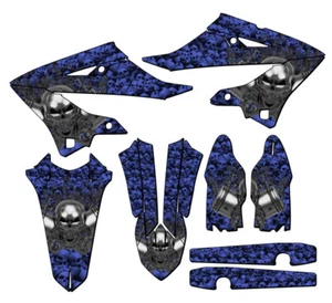 2023-2025 YZ 250X FLAMING GEARHEAD Blue Senge Graphics Kit Compatible with - Picture 1 of 10