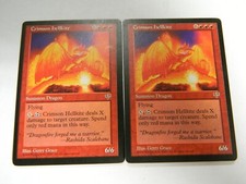 MTG Mirage Crimson Hellkite x2 Red Rare Excellent Condition
