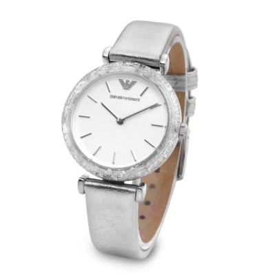 Reloj Emporio Armani Mujer Estuche Brillante Correa Plateada AR11124 Foto 1 de 4