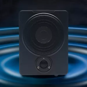 8" 200W car under seat subwoofer compact motor vehicle active bass box with cable set de - Picture 1 of 23