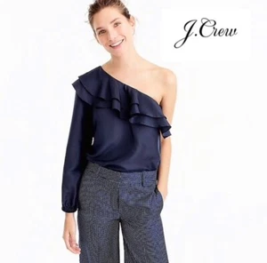 NUEVO J. Top de mujer Crew con hombros descubiertos de seda Shantung amapola melocotón talla 4 - Imagen 1 de 8