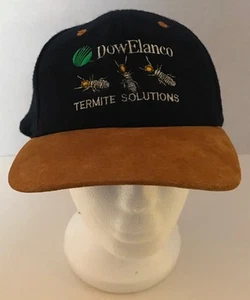Vintage Dow Elanco Termite Solutions Wool Suede Trucker Cap Hat Adjustable - Picture 1 of 5