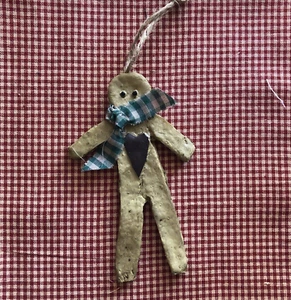 SKINNY GINGERBREADMAN ORNAMENT 5 1/2 " Tall PRIMITIVE - Picture 1 of 1