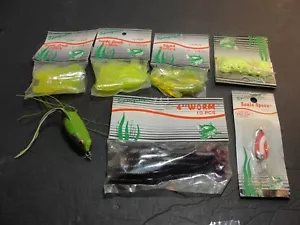 Vintage Sportfisher Fishing Lure Lot Sonic Spoon Grub Bodies Worms & Frog. - Picture 1 of 5