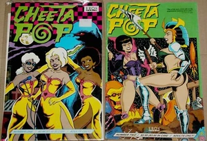 2 Sexy Cheetah Pop Adult 1st+2nd Editions Pulp Underground Comics Girl Danger - Picture 1 of 1