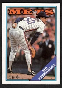 1988 Sid Fernandez O-Pee-Chee Baseball Blank Back Mets - Picture 1 of 2