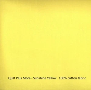 Tela 100% algodón amarillo sol liso BTY - buena para la artesanía John Deere - Imagen 1 de 1