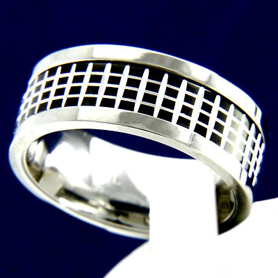 Anillo de compromiso aniversario boda novia acero inoxidable para hombre Foto 1 de 4