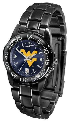 West Virginia Mountaineers Ladies Women AnoChrome Fantom  Sport Watch and Wallet Cover